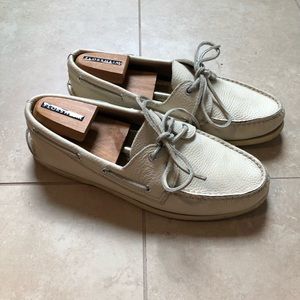 White Leather Sperry Top Siders